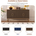 thumbnail image 3 of EUROCO 59.8" Retro Sideboard Storage Buffet Cabinet, wooden Buffet Cabinet with 4 doors, 2 Adjustable Shelves, Rectangular Metal Handles and Legs for Kitchen, Living room, and Dining Room, Espresso, 3 of 8