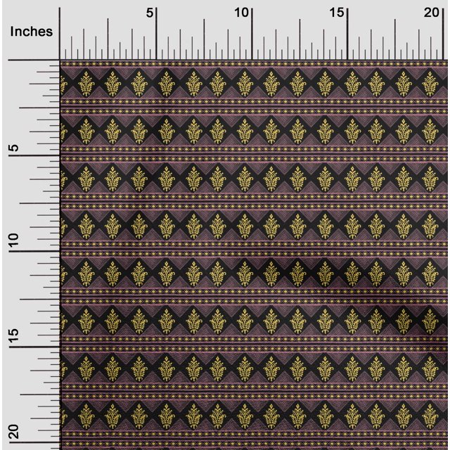oneOone Silk Tabby Fabric Diamond & Paisley Block Print Fabric By Yard 42 Inch Wide