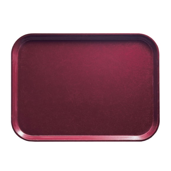 Cambro 1826522 Fiberglass Camtray® Cafeteria Tray - 25 3/4"L x 17 4/5"W, Burgundy Wine- Case of 6