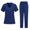 Navy, variant on Unisex Scrub Set for Men & Women - V-Neck Short Sleeve Top and Pants, Multiple Pockets Comfortable Fit for Medical Professionals, Easy Care Solid Color,Light Blue XL