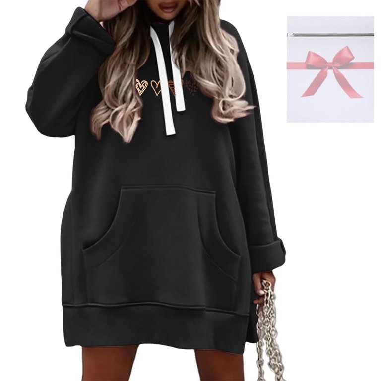 The Warmy Oversized Hoodie Dress For Women Casual Drawstring Long Sweatshirt With Pocket Fashion Split Hem Long Sleeve Women's plus Size Short Dresses Formal Gowns for Women plus Size plus Size - The Warmy Oversized Hoodie Dress For Women Casual Drawstring Long Sweatshirt With Pocket Fashion Split Hem Long Sleeve Women's plus Size Short Dresses Formal Gowns for Women plus Size plus Size -