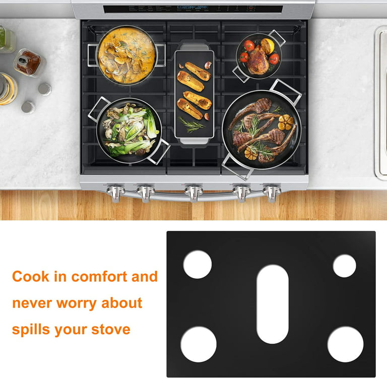 Stove Protector Liners Compatible with Samsung Stoves, Samsung Gas Ranges -  Customized - Easy Cleaning Liners for Samsung Compatible Model  NX58K7850SS/AA-00 