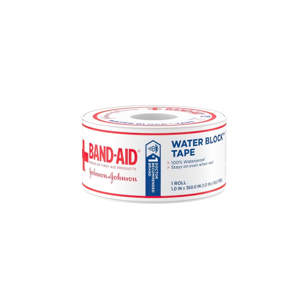 (6 pack) Band-Aid Brand First Aid Water Block Waterproof Adhesive Tape Roll, 1 In x 10 yd