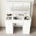 thumbnail image 4 of Timechee Makeup Vanity w/Tri-Fold Mirror Certified Lighting Glass Top Dresser, 4 of 5