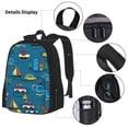 thumbnail image 5 of Naloa Transportations with Buildings Print Large Capacity Backpack Lunch Bag Pencil Case Combination 3 Piece Set for Student, 5 of 8