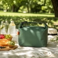 thumbnail image 3 of Foldable Lunch Bag Dumpling Shape Insulated,Waterproof Compact Bento Organizer,Lightweight Portable Cooler for Office School Outdoor Picnic Army Green, 3 of 5