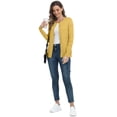 thumbnail image 5 of MLANM Women's Long Sleeve Button Down Crew Neck Classic Sweater Knit Cardigan, L Yellow, 5 of 7