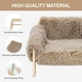 thumbnail image 2 of Cat Couch Bed, Pet Sofa for Indoor Cats Wooden Indoor Elevated Cat Beds with Removable Mattress Cover Suitable for Kitty, Puppy or Small Animal (Brown, Large), 2 of 10