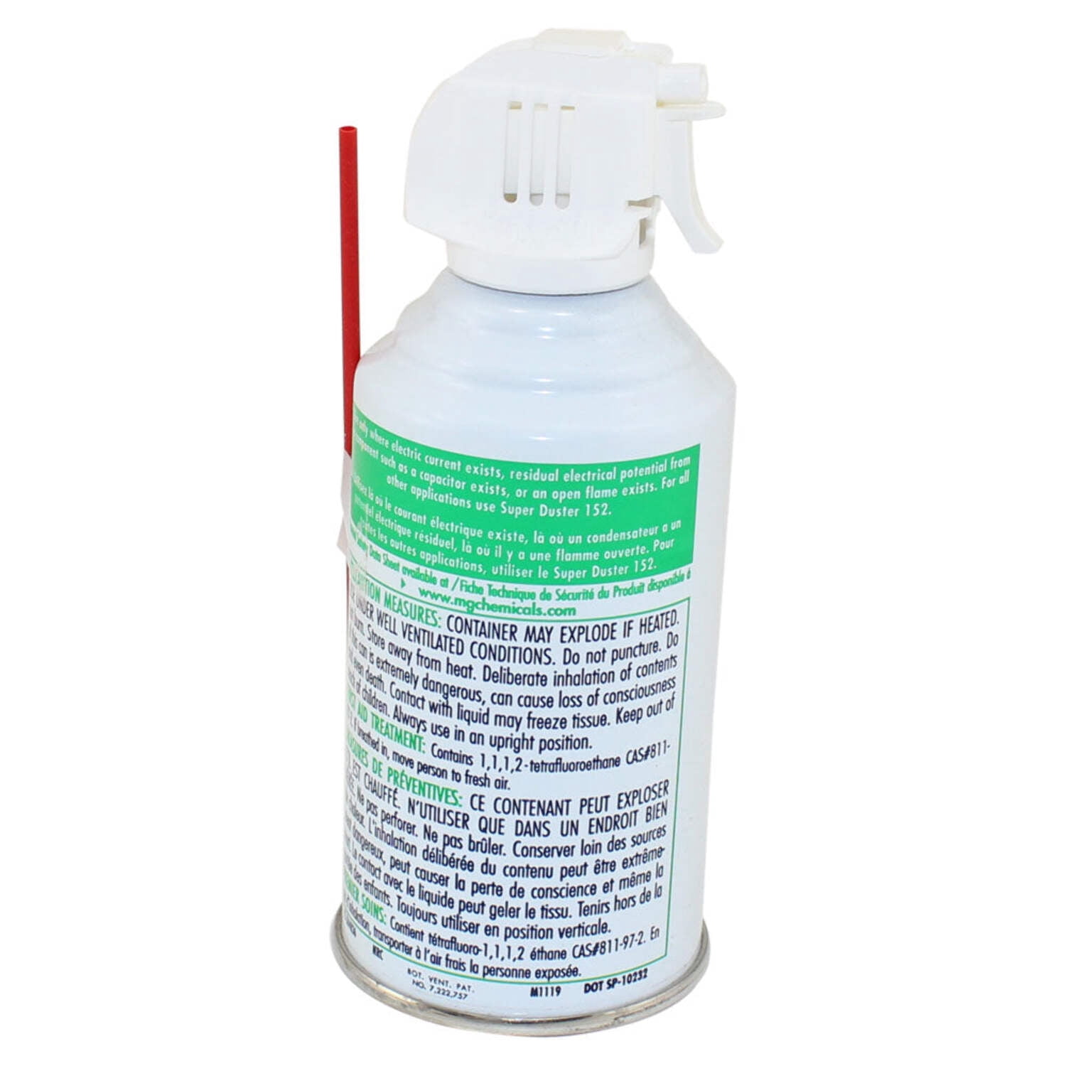 MG CHEMICALS 402A-285G, Super Duster 134, Aerosol, 10 Oz (296mL), Non-Flammable, No Residue, SL 5 years