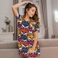 thumbnail image 3 of Gaeub Fox Face Print Women's Short-Sleeved Nightdress,Loose Comfy Pajama Sleepwear,Summer Night-dresses for Women, 3 of 6