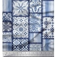 thumbnail image 1 of Soimoi Poly Georgette Fabric Paisley,Mandala & Quatrefoil Patchwork Decor Fabric Printed Yard 52 Inch Wide, 1 of 3
