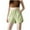 Green, variant on Lenpel Women's Summer Shorts Elastic High Waisted Drawstring Textured Knit Lounge Shorts Soft Casual Shorts with Pockets