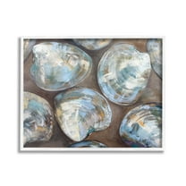 Stupell Industries Clam Shell Pattern Animals & Insects Painting White Framed Art Print Wall Art, 20 x 16