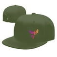 thumbnail image 4 of DouZhe Flat Brim Cap Snapback Hat, Animal Bird Phoenix Prints Adjustable Green Adult Baseball Cap, 4 of 6
