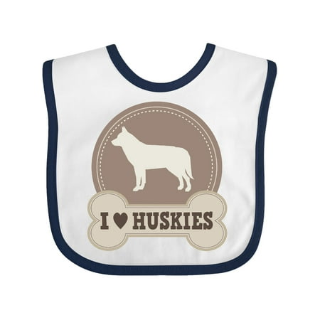 

Inktastic Husky Dog Gift I Love Huskies Gift Baby Boy or Baby Girl Bib