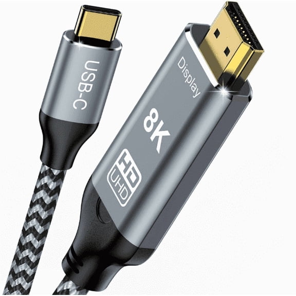 RAPOBRIX USB C to HDMI 2.1 Cable 6.6 ft, 8K@60Hz 4K@144Hz Type C to HDMI Cord for MacBook Pro Air, iPad Pro, Dell XPS, Galaxy S22, iPhone 15