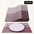 thumbnail image 7 of Placemats Set of 4 for Dining Table, Table Placemats, Rectangular Vinyl, PVC, 18x12 Inches - Brown, 7 of 7