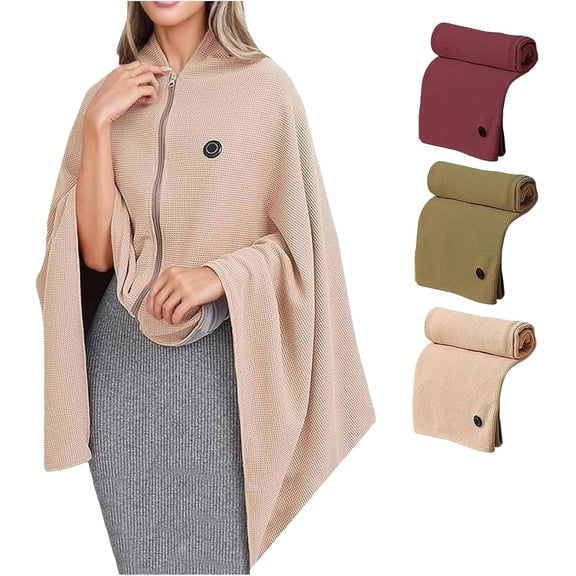 Heated Blanket Shawl Wrap,Portable Wearable Heated Shawl Rechargeable Electric Blanket Throw,Rapid Warm Wearable Electric Shawl,for Neck & Shoulder
