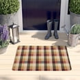 thumbnail image 2 of Brown Beige Green and Red Checkered Flannel Non Slip Door Rugs,Washable Door Mats Indoor,Decorative Door Mats,Dirt-Resistant and Absorbent Doormat for Entrance,Bedroom,Kitchen,Bathroom,31.5"x17", 2 of 4