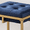 Blue, variant on Weston Home Oddie Gold Finish Velvet Button Tufted Counter Stools, Beige (Set of 2)