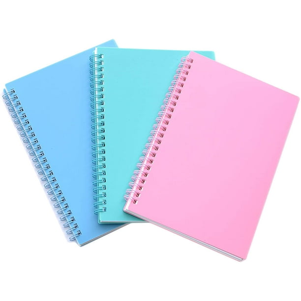 3 Pack Ruled Notebook Spiral Notebook (a5) 5.7 X 8.3 Journal Notebook 160  Pages 80gsm Thick Ruled Paper With Plastic Hard Cover (light Pink,li
