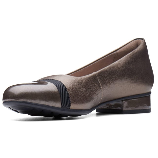 Zapato de Tacón Juliet Monte para Mujer Clarks, Cuero Peltre, Tacón 3 cm