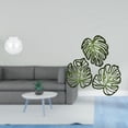 thumbnail image 2 of Acuario pequeño transparente para peces pequeños, redondo, para mesa, oficina, decoración del hogar, con hojas de palma, arte de pared de madera, ador, 2 of 8