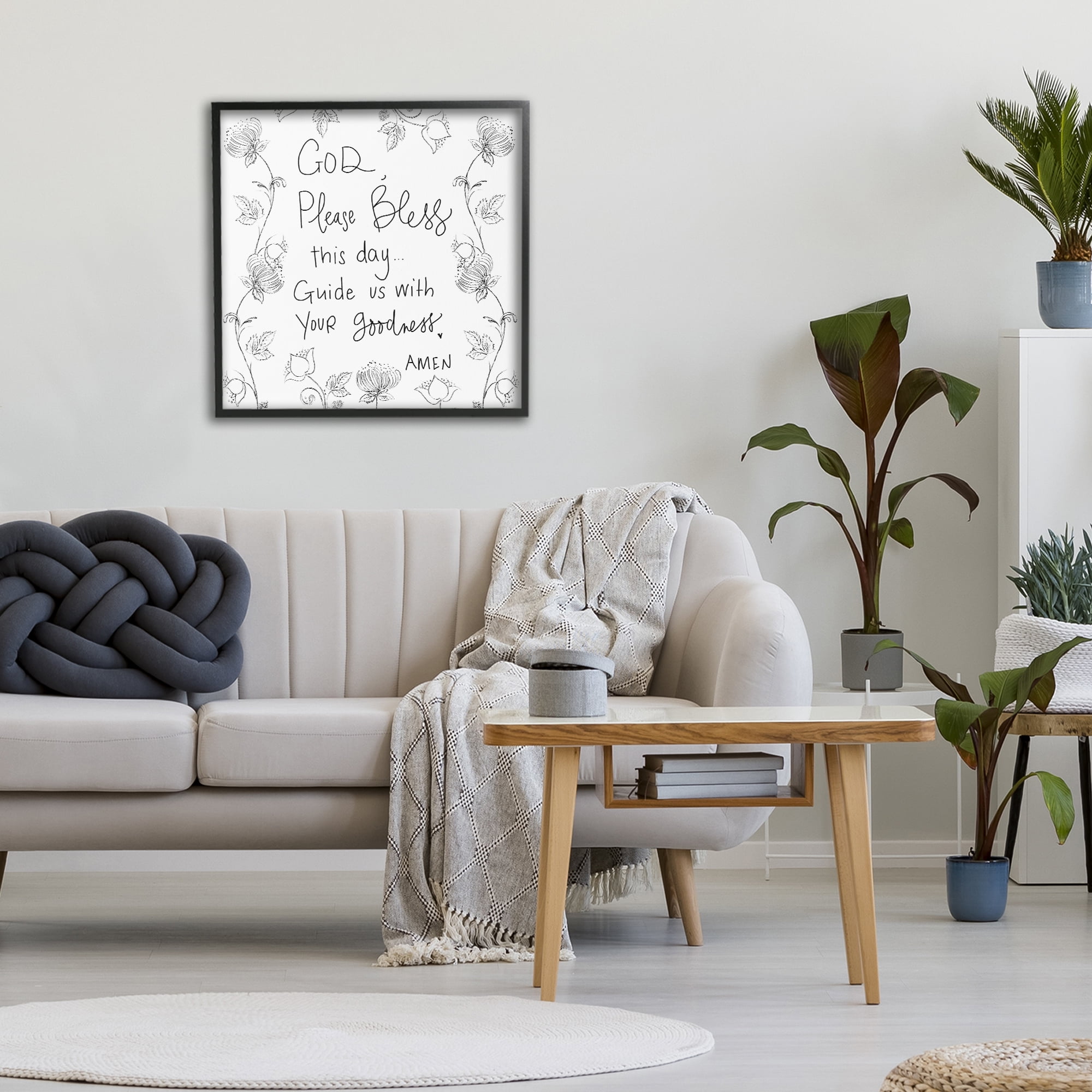 Stupell Industries God Bless This Day Black Framed Giclee Art, design by Patricia Pinto