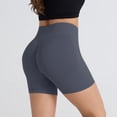 thumbnail image 6 of KPOPLK Women's Biker Shorts 2.5" No Front Seam High Waist Hidden Scrunch Workout Gym Yoga Running Shorts,Dark Gray,Size L, 6 of 6