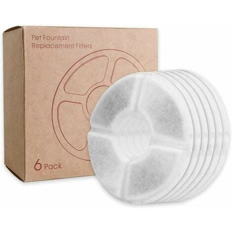 Cat Water Fountain Filter, Triple Action Fountain Filter for Cat Fountain Replacement with High Intensity Cotton, Charcoal for 2-2.5L Water Fountain