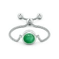 thumbnail image 2 of ANGARA Natural Bezel-Set Round Emerald Solitaire Bolo Ring in 14K White Gold for Women (Size-5mm) | May Birthstone, Birthday, Anniversary, Jewelry Gift for Women | Natural Emerald Ring, 2 of 9