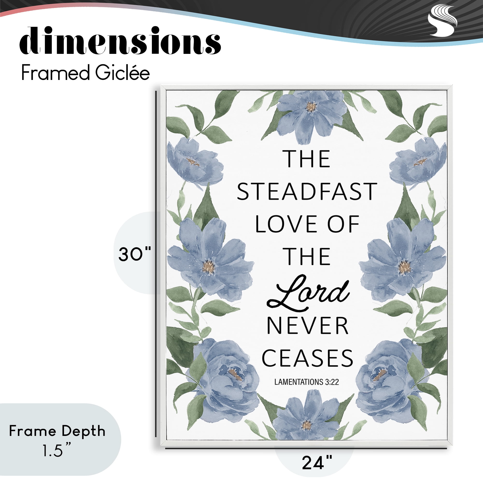 Stupell Industries Steadfast Love Of The Lord White Framed Giclee Art, design by Lucille Price