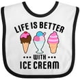 thumbnail image 3 of Inktastic Life is Better with Ice Cream Boys or Girls Baby Bib, 3 of 4