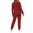 thumbnail image 4 of MOSHU Casual Pajamas Sets for Women Button Down Shirts and Drawstring Pants with Pockets Two Piece Womens Lounge Sets, 4 of 9