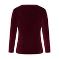 thumbnail image 5 of longantii Velvet Tops for Women Long Sleeve Crewneck Dressy Elegant Date Night Velour Shirts Vintage Long Sleeve Velour Blouse Solid Holiday Party Outfits Light Purple XXL, 5 of 5