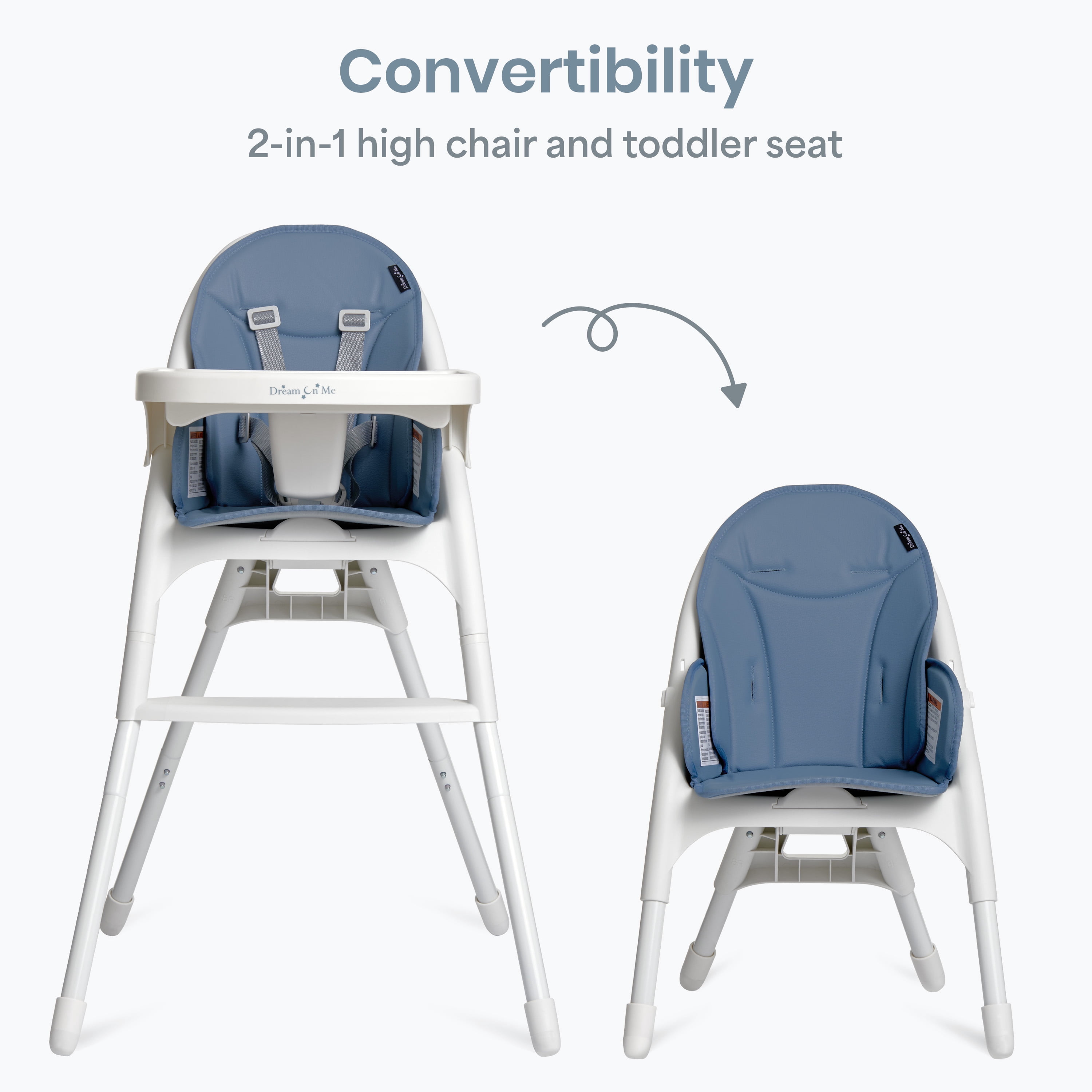Dream On Me Chomper Champ 2-in-1 Highchair, Blue