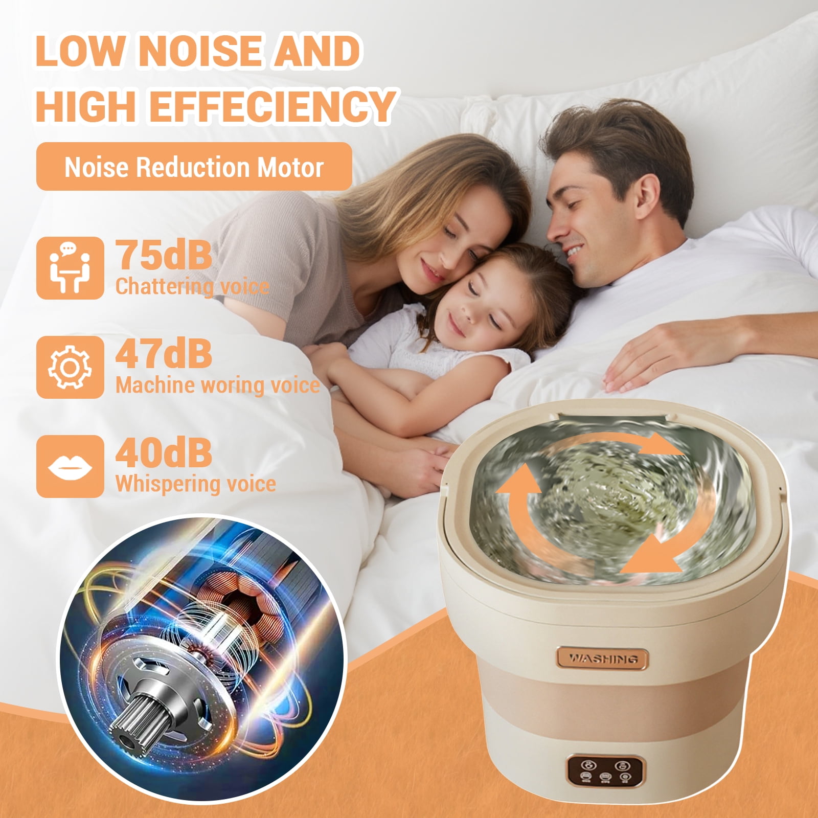 Mini Washing Machine, 12L Portable Foldable Washer & Spin Dryer for Apartment, RV