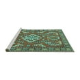 thumbnail image 2 of Ahgly Company Machine Washable Indoor Rectangle Persian Turquoise Blue Traditional Area Rugs, 8' x 12', 2 of 4