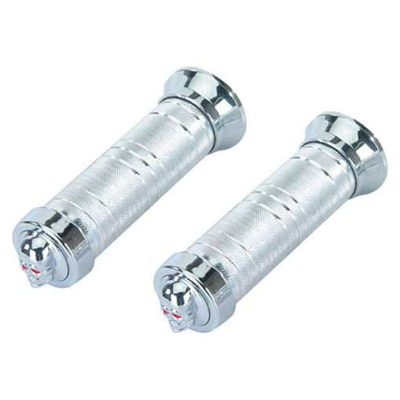 Grips 16a Chrome Skull. Bike grips, bicycle grips, lowrider grips, beach cruiser grips, mountain bike grips