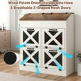 thumbnail image 3 of ChVans Large Potato Storage Wood Bin, Wooden Bread Storage Bins, Decorative Potato and Onion Storage Bin with 4 Doors, Potato Bin with Grocery Section, Wooden Vegetable Storage Box with Lid, 3 of 7