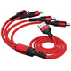 thumbnail image 2 of Cable de Carga Múltiple 4 en 1 Nylon Trenzado Múltiples USB Cable de Carga Rápida Adaptador Tipo C Conectores de Puerto Micro USB Teléfonos Celulares Compatibles Tabletas y Más, 2 of 8