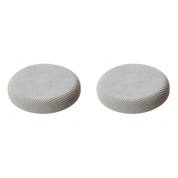 2-Pack Non-Slip Round Stool Seat Covers, Elastic Edge Cushion Protectors with Silicone Dots for Kitchen and Salon Chairs, Soft Washable Fabric for 11.8-13.8 Inch Diameter Stools, by Cosmug