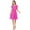 Hot Pink, variant on Women's Casual Solid Short Sleeve Ribbon Belted Flared A Line Swing Dresses