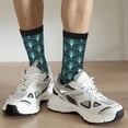thumbnail image 6 of Hirioo Green Vintage Peacock Pattern Adult Middle Tube Socks Breathable Sock Non-Pilling,Contrasting Color Design, 6 of 6