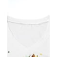 thumbnail image 3 of JustVH Women Short Sleeve T-Shirts Casual Floral Graphic V-Neck Tops, 3 of 6