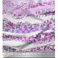 thumbnail image 1 of Soimoi Polyester Crepe Fabric Dot,Floral & Check Patchwork Print Fabric by The Yard 52 Inch Wide, 1 of 1
