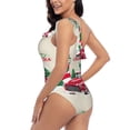 thumbnail image 4 of Haiem Merry Christmas 1 Women's One Piece Swimsuits Tummy Control One Shoulder Bathing Suits Ruffle Swimwear-XX-Large, 4 of 8