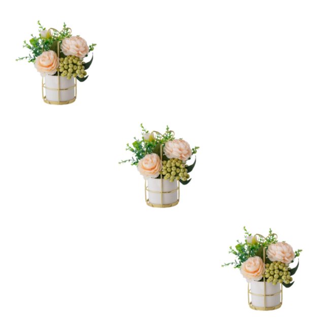 Justharion Simulation Flower Set Effortless Beauty Any Home Decor Style Indoor Or Outdoor Pinellia Champagne 3Set