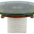 thumbnail image 3 of Nagina International Nautical Authentic Wood Crafted Coffee Table with Thick Clear Glass Top | Maritime Ship Wheel Tables with Rope Pillar (18 Inches), 3 of 5