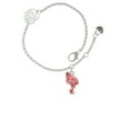 thumbnail image 2 of Delight Jewelry Silvertone Hot Pink Flamingo Silver-tone Rose Link Chain Bracelet, 6.25"+1.75" Extender, 2 of 4